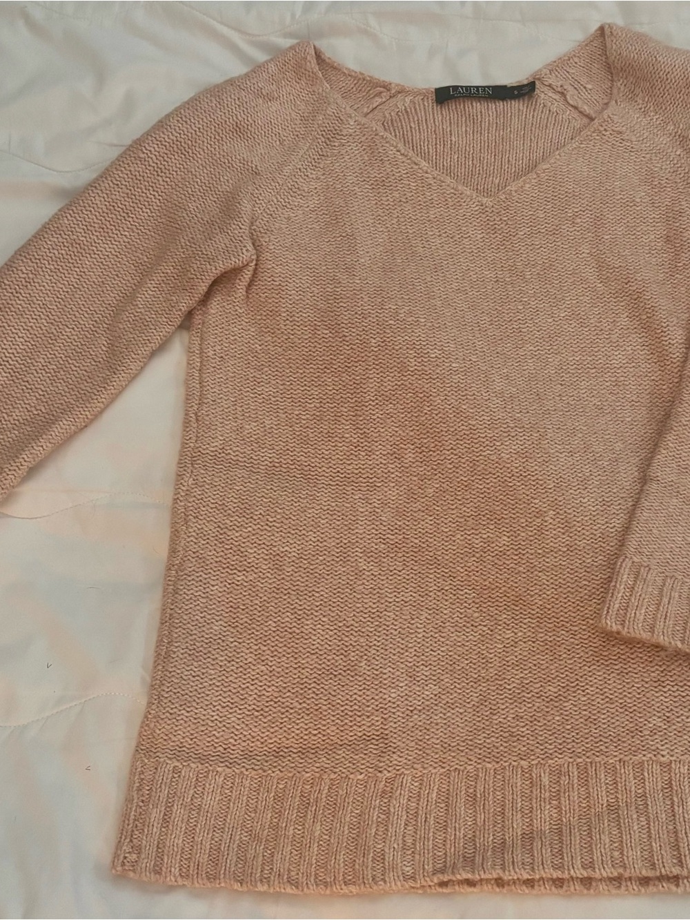 Lauren Ralph Lauren Women's V-Neck Sweater in Blush